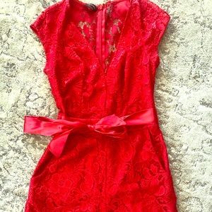 Red BEBE Romper
